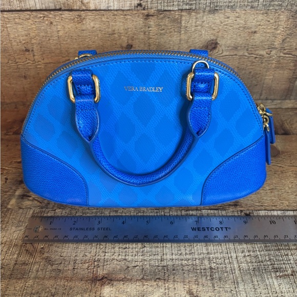 VERA BRADLEY Blue Mini Ikat Diamonds Emma Crossbody Satchel Purse MSRP $168 - Picture 14 of 16